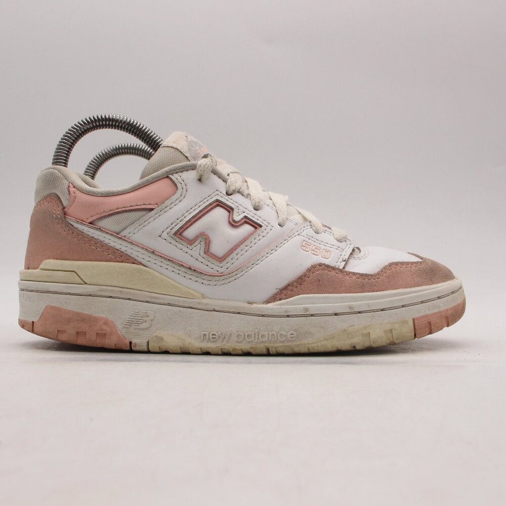 New Balance 550 Youth 4.5 Women's 6 'White Pink Haze' Suede Sneakers PSB550CD